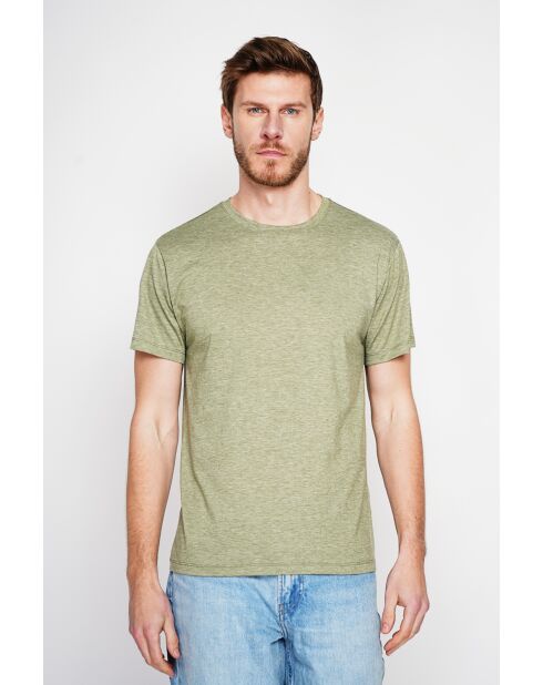 Gilbert T-shirt van kaki linnenmix