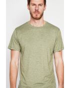 Gilbert T-shirt van kaki linnenmix