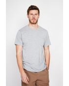 François T-Shirt aus Leinenmischung in Perlgrau