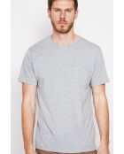 François T-Shirt aus Leinenmischung in Perlgrau