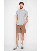 François T-Shirt aus Leinenmischung in Perlgrau