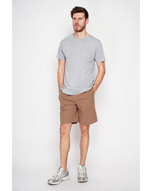 François T-Shirt aus Leinenmischung in Perlgrau