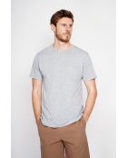 François T-Shirt aus Leinenmischung in Perlgrau