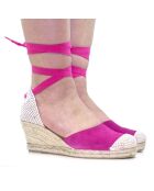 Martina fuchsia sandalen met hak van suède - hak van 7,3 cm