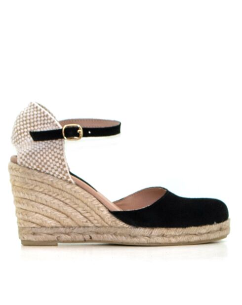 Schwarze Sandalen Nira aus Veloursleder