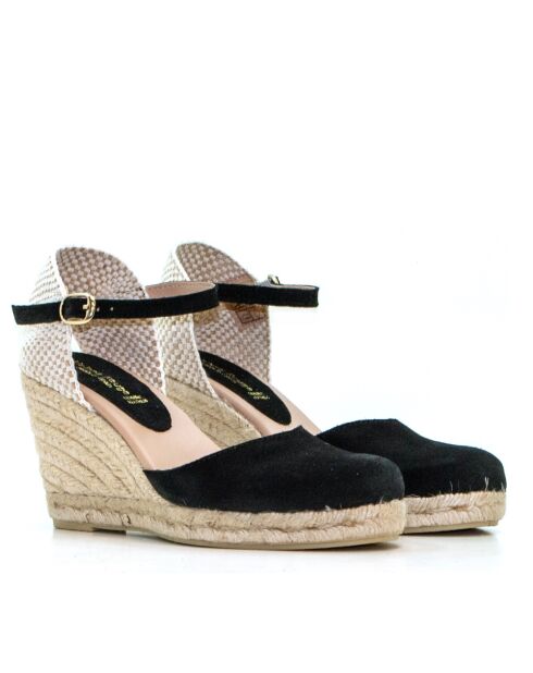 Schwarze Sandalen Nira aus Veloursleder