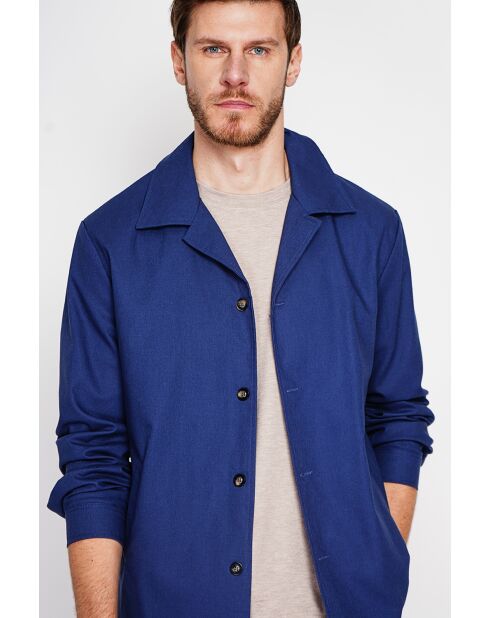 Jacke Gervase aus marineblau aus Leinenmischung