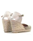 Khakifarbene Sandalen Nuria aus Veloursleder