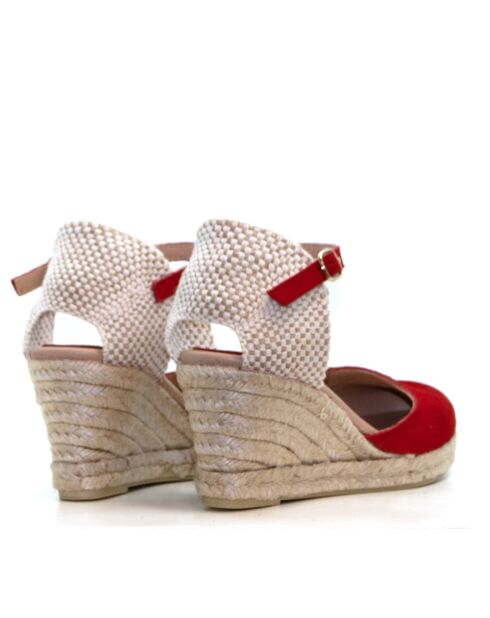 Rote Sandalen Nira aus Veloursleder mit Absatz — 6,5 cm Absatz