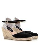 Zwarte suède sandalen met Nuria hak