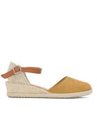 Sandalen met gele suède hak - hak van 5,5 cm