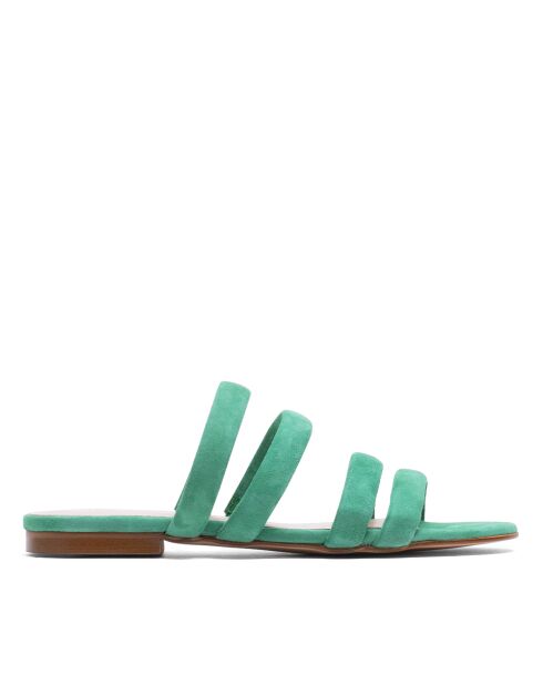 CA-408 sandalen met groene suède hak