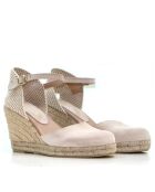 Beige sandalen met hak van suède Nira