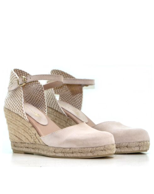 Beige sandalen met hak van suède Nira