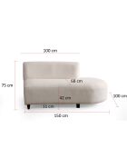 Sofá esquinero crema Pars Corner v2 - 390x100x70 cm