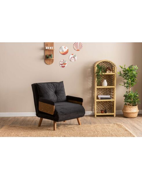 Cosmo 1-zits slaapbank zwart - 77x70x82 cm