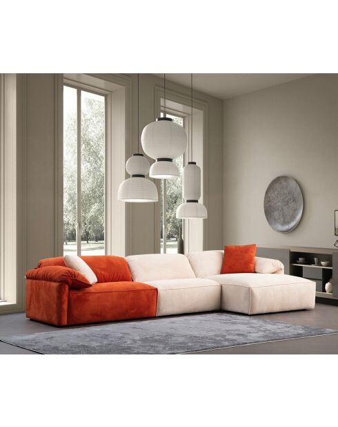 Canapé d'angle Flamingo Corner 4 crème orange - 355x170x105x80 cm