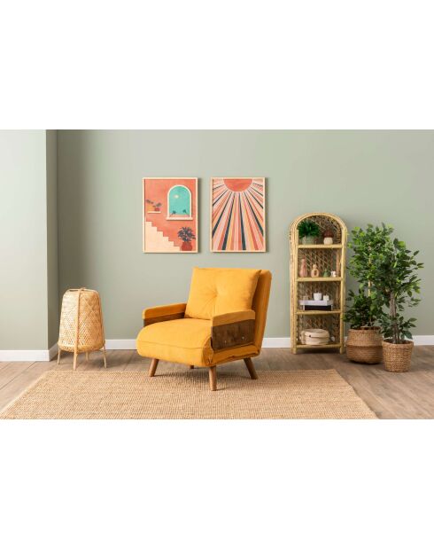 Cosmo bohemian mustard 1-zits slaapbank - 77x70x82 cm