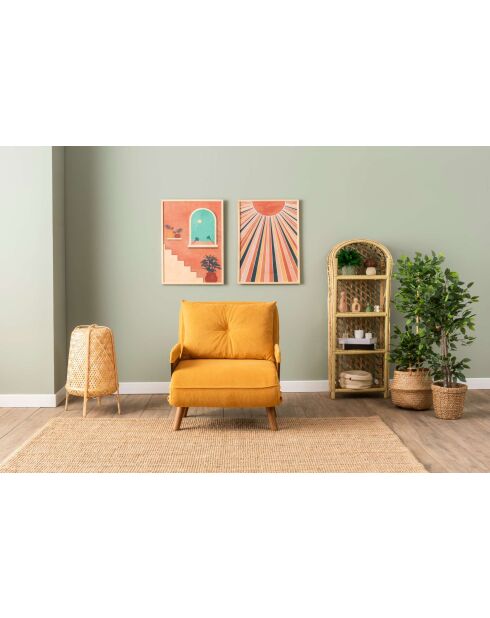 Cosmo bohemian mustard 1-zits slaapbank - 77x70x82 cm