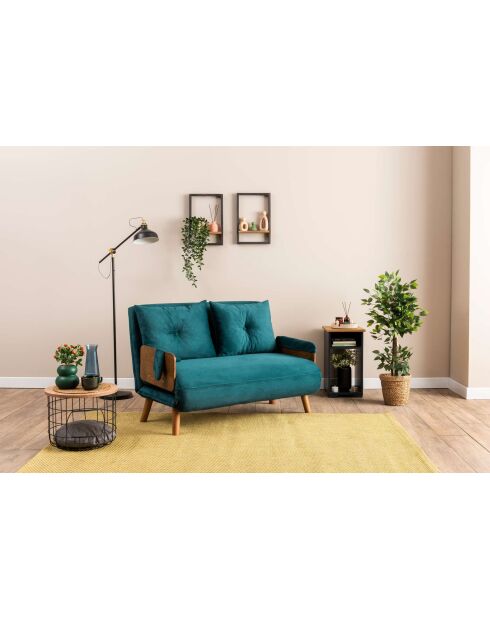 Divano letto Cosmo 2 posti verde petrolio - 78x120x82 cm