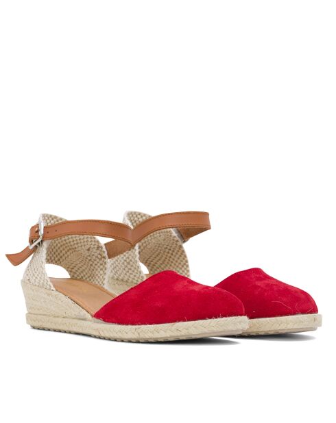 Rote Sandalen aus Veloursleder