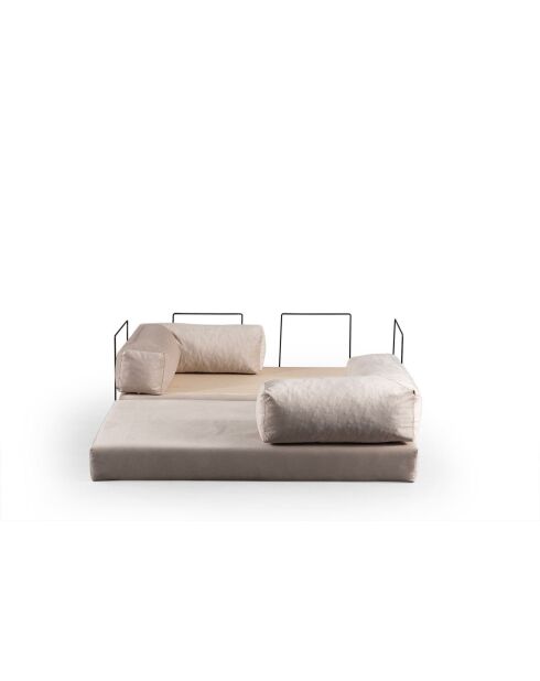 Via Con 2-Sitzer-Schlafsofa cremefarben - 200x100x80 cm