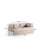 Via Con 2-Sitzer-Schlafsofa cremefarben - 200x100x80 cm