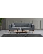 Canapé-lit 3 places Cofi gris clair - 222x90x80 cm