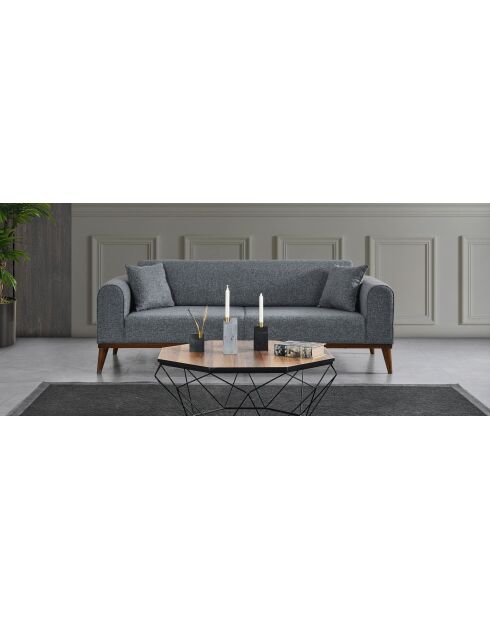 Canapé-lit 3 places Cofi gris clair - 222x90x80 cm