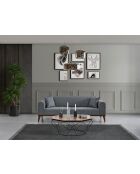 Canapé-lit 3 places Cofi gris clair - 222x90x80 cm