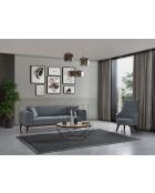 Canapé-lit 3 places Cofi gris clair - 222x90x80 cm