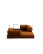 Canapé-lit 2 places Via Con orange - 200x100x80 cm