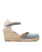 Graue Sandalen aus Veloursleder Nira