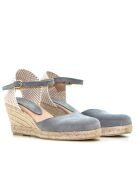 Graue Sandalen aus Veloursleder Nira