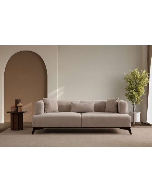 Hera 3-Sitzer-Sofa cremeschwarz - 220x100x75 cm