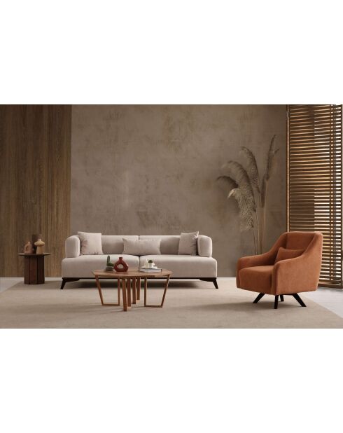 Hera 3-Sitzer-Sofa cremeschwarz - 220x100x75 cm