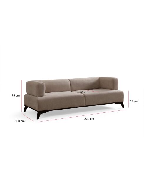 Hera 3-Sitzer-Sofa cremeschwarz - 220x100x75 cm