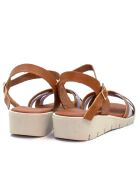 Sandales à talon Bali en cuir gris marron