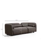 Victoria 3-Sitzer-Sofa grau Bouclette - 90x228x74 cm