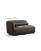 Victoria 3-Sitzer-Sofa grau Bouclette - 90x228x74 cm