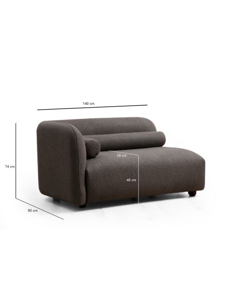 Victoria 3-Sitzer-Sofa grau Bouclette - 90x228x74 cm