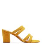 Gele CA-407 Maya sandalen met suède hak - hak van 7 cm