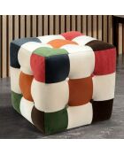 Otomana de patchwork multicolor - 42x42x42 cm
