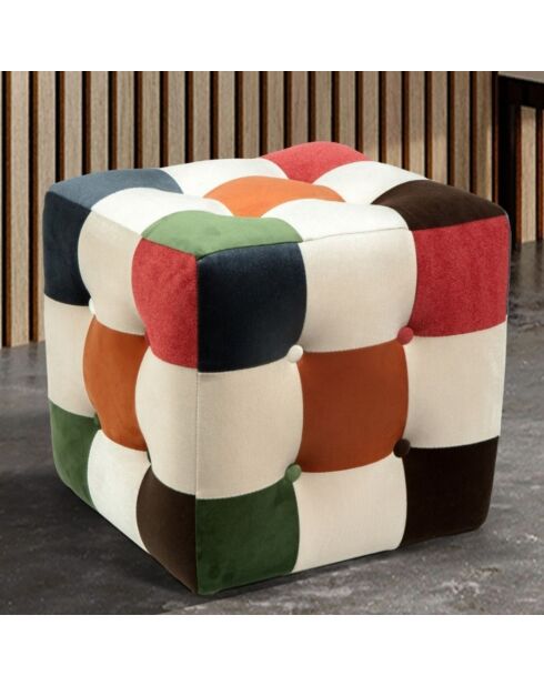 Pouf Patchwork multicolore - 42x42x42 cm