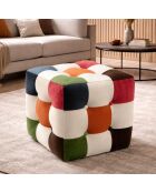Otomana de patchwork multicolor - 42x42x42 cm