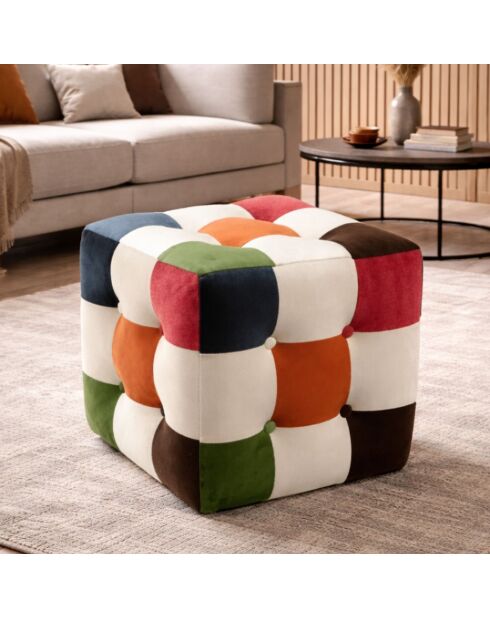 Pouf Patchwork multicolore - 42x42x42 cm