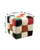 Otomana de patchwork multicolor - 42x42x42 cm