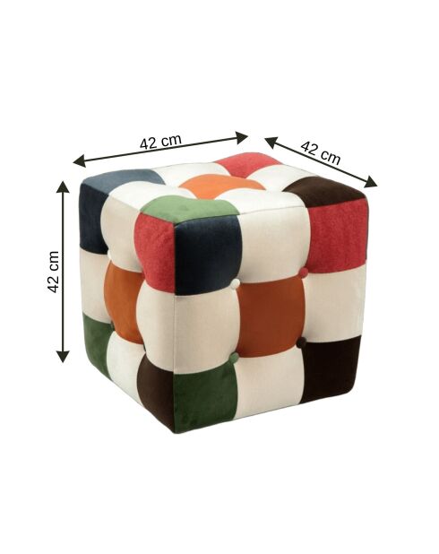 Pouf Patchwork multicolore - 42x42x42 cm