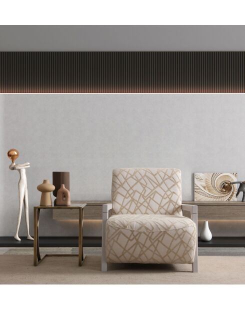 Silla plegable Tuscany crema/beige claro - 75x60x87 cm