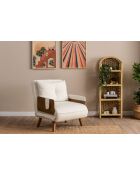 Divano letto Cosmo a 1 posto Teddy bianco - 77x70x82 cm